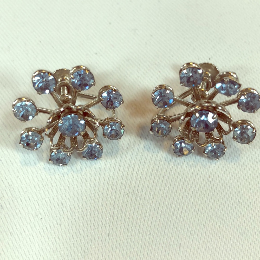 1940’s Blue Vintage adjustable costume earrings